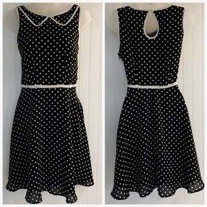 Lauren Conrad Black & Ivory Polka Dot Dress Size 4